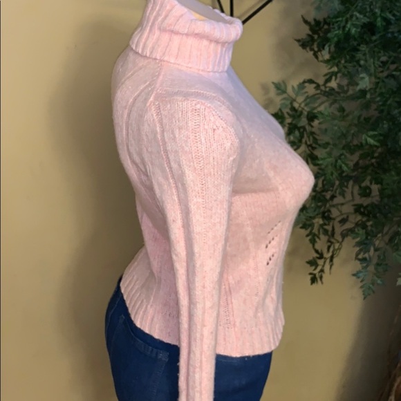 Vintage Express angora wool turtleneck minimalist feminine sweater pink small - Picture 3 of 7